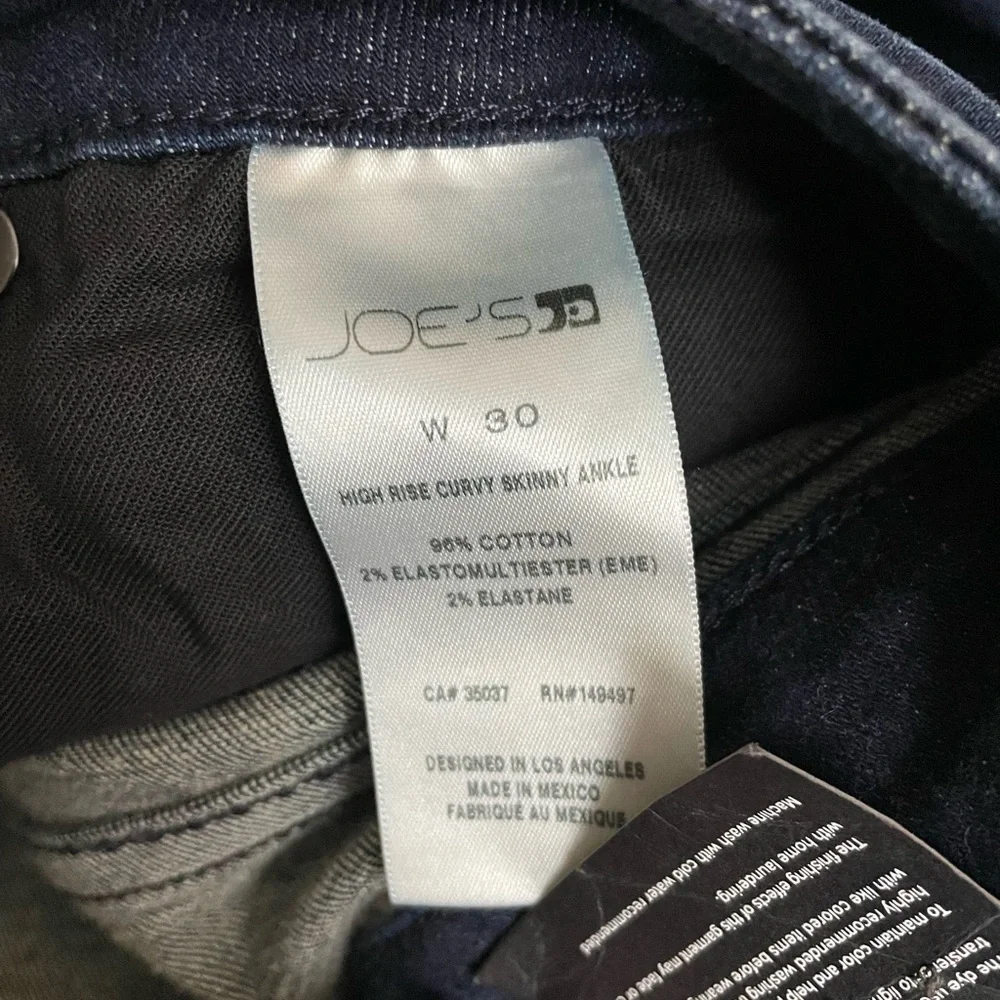 Joe’s high rise curvy skinny ankle jeans